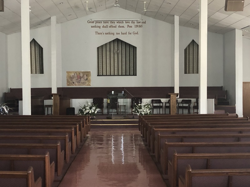 Interior of Robert's Temple Church of God in Christ, September 2019.